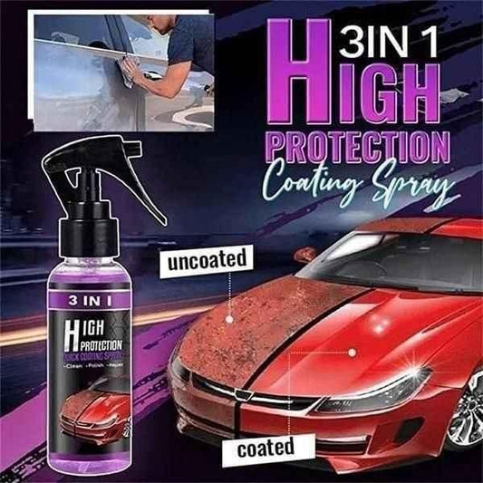 3 in 1 High Protection Quick Car Ceramic Coating Spray - Car Wax Polish Spray (Pack of 1) - Paradise Export
